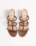 Valentino Rockstud Metallic Calfskin Leather Slide Sandal 60 Mm - Image 5